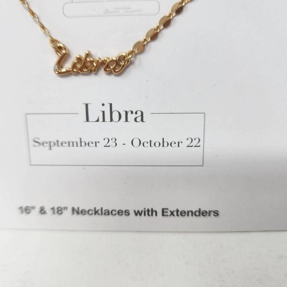 Time And Tru Libra Necklace Set - 16" & 18" Gold Tone with Extenders - Picture 4 of 7